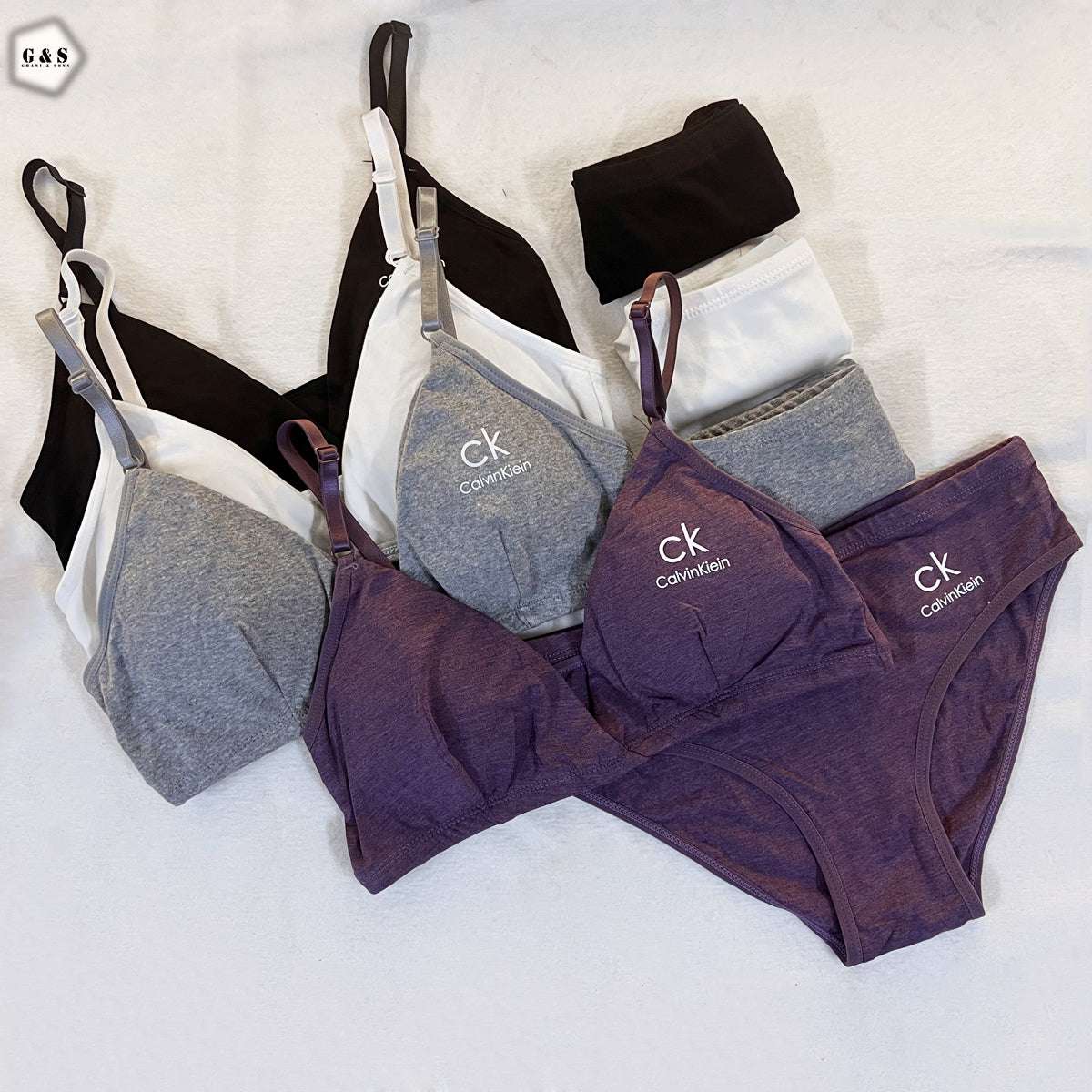 Pack Of 2 Cotton High Quality Bralette With Panty Sets