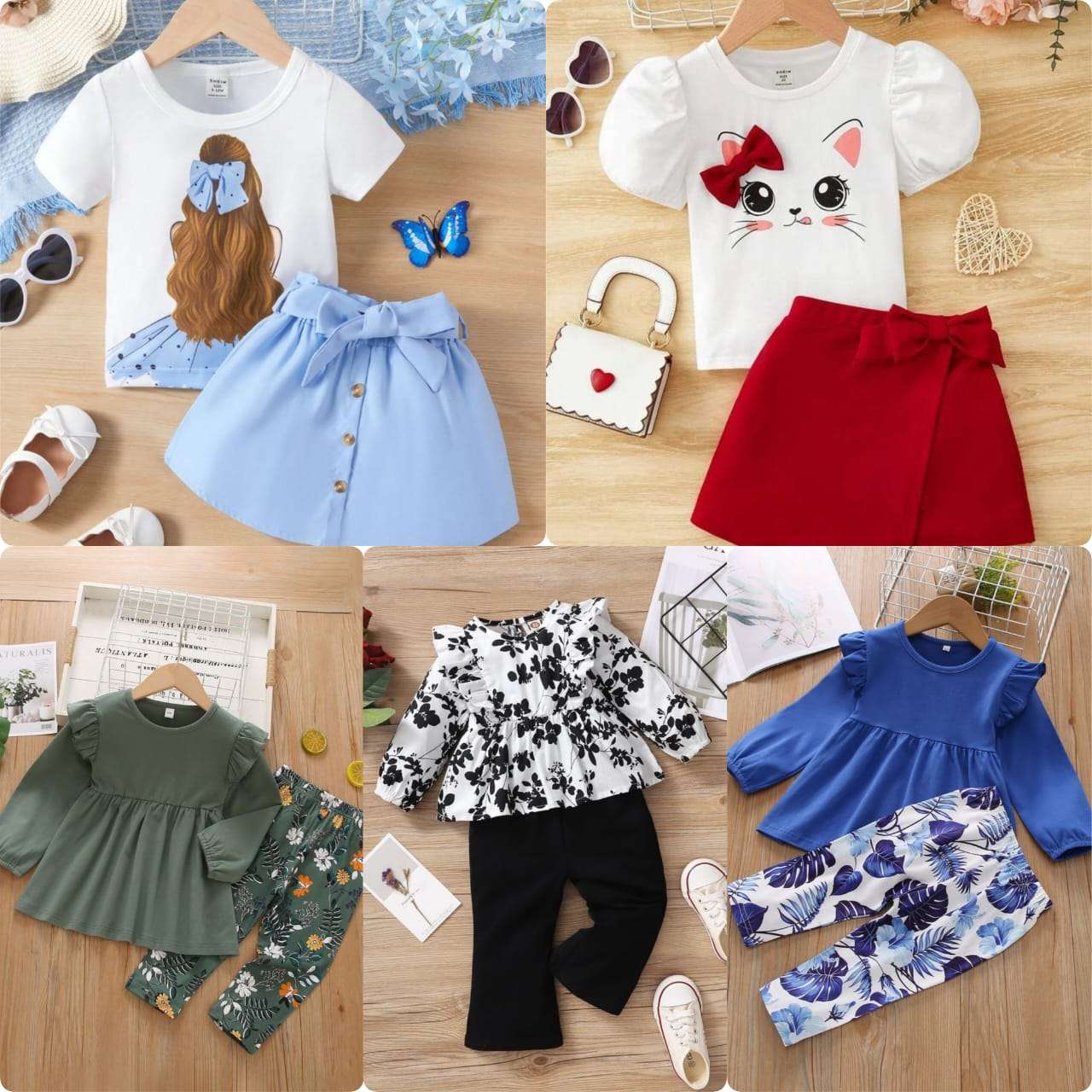 Premium Summer Baby Girl Suits (Pack of 5) Kids Collection - All Sizes Available Article#76290