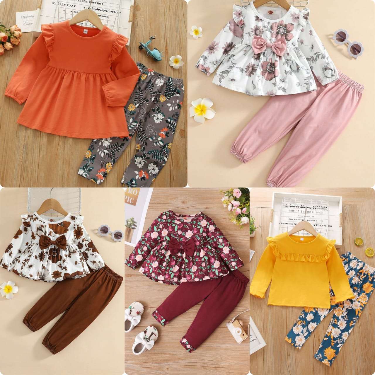 Premium Summer Baby Girl Suits (Pack of 5) Kids Collection - All Sizes Available Article#76291