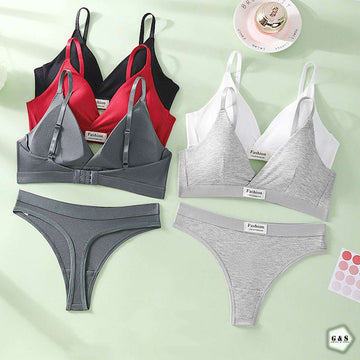 Pack Of 2 Cotton High Quality T-Shirt Bra With T-Panty Set