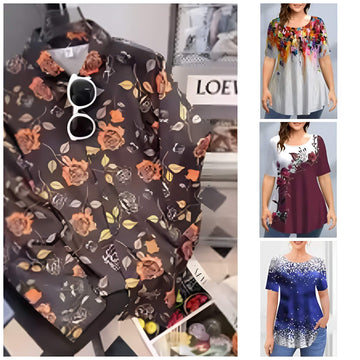 Pack of 4 Trendy Summer T-Shirts for Women – Floral & Graphic Prints | Breathable, Stylish, and Comfortable - 1028