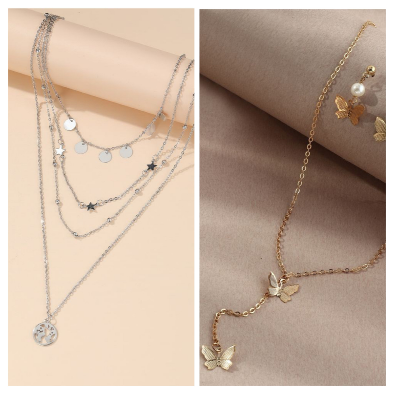 Stylish Layered Necklace Set – Buy 1 Get 1 Free | Stock Clearance Offer Deal87658
