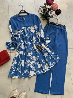 Chic Pack of 2 Women's Casual Summer Suit Set – Premium Stitched Kurti & Trousers | 50% Off Summer Sale | Item No. 986499