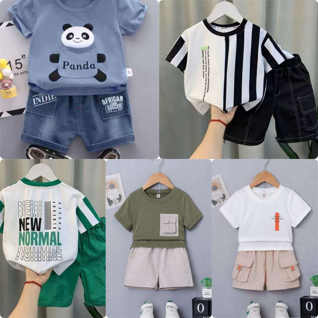 Premium Summer Baby Boy Suits (Pack of 5) Kids Collection - All Sizes Available Article#76284