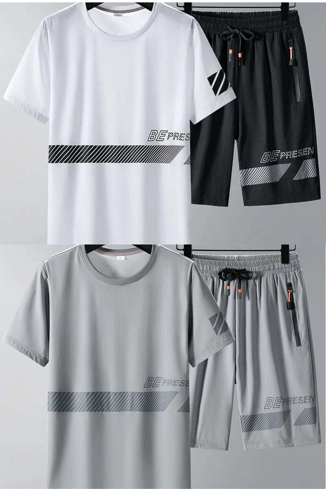 Buy 1 Get 1 Free Men's Summer Set Casual Sports Suit Tracksuit - Short Sleeves T-Shirt  881