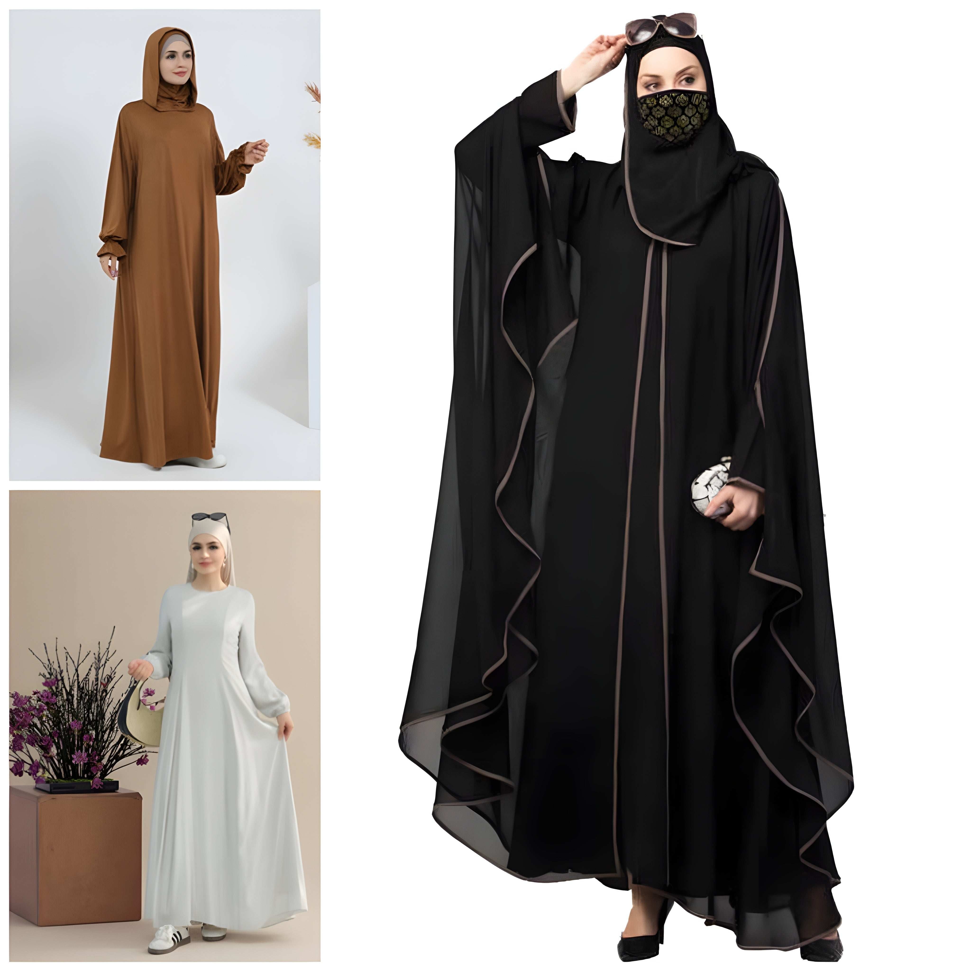 Pack of 3 Stylish Abaya l Premium Quality l All Sizes Available #1089
