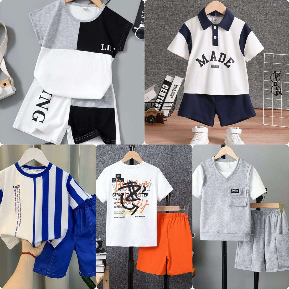 Premium Summer Baby Boy Suits (Pack of 5) Kids Collection - All Sizes Available Article#76286