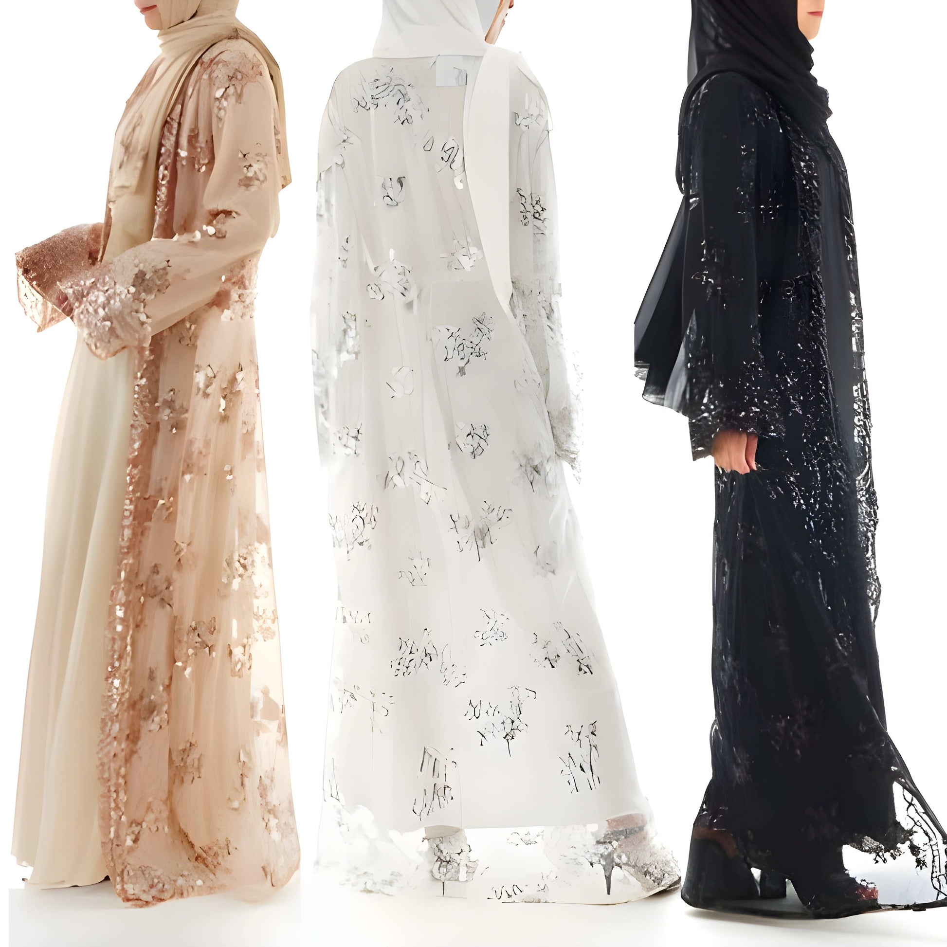 Pack of 3 Stylish Abaya l Premium Quality l All Sizes Available #1091