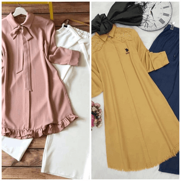 Chic Pack of 2 Women's Casual Summer Suit Set – Premium Stitched Kurti & Trousers | 50% Off Summer Sale | Item No. 986492