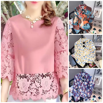 Pack of 4 Trendy Summer T-Shirts for Women – Floral & Graphic Prints | Breathable, Stylish, and Comfortable - 1040