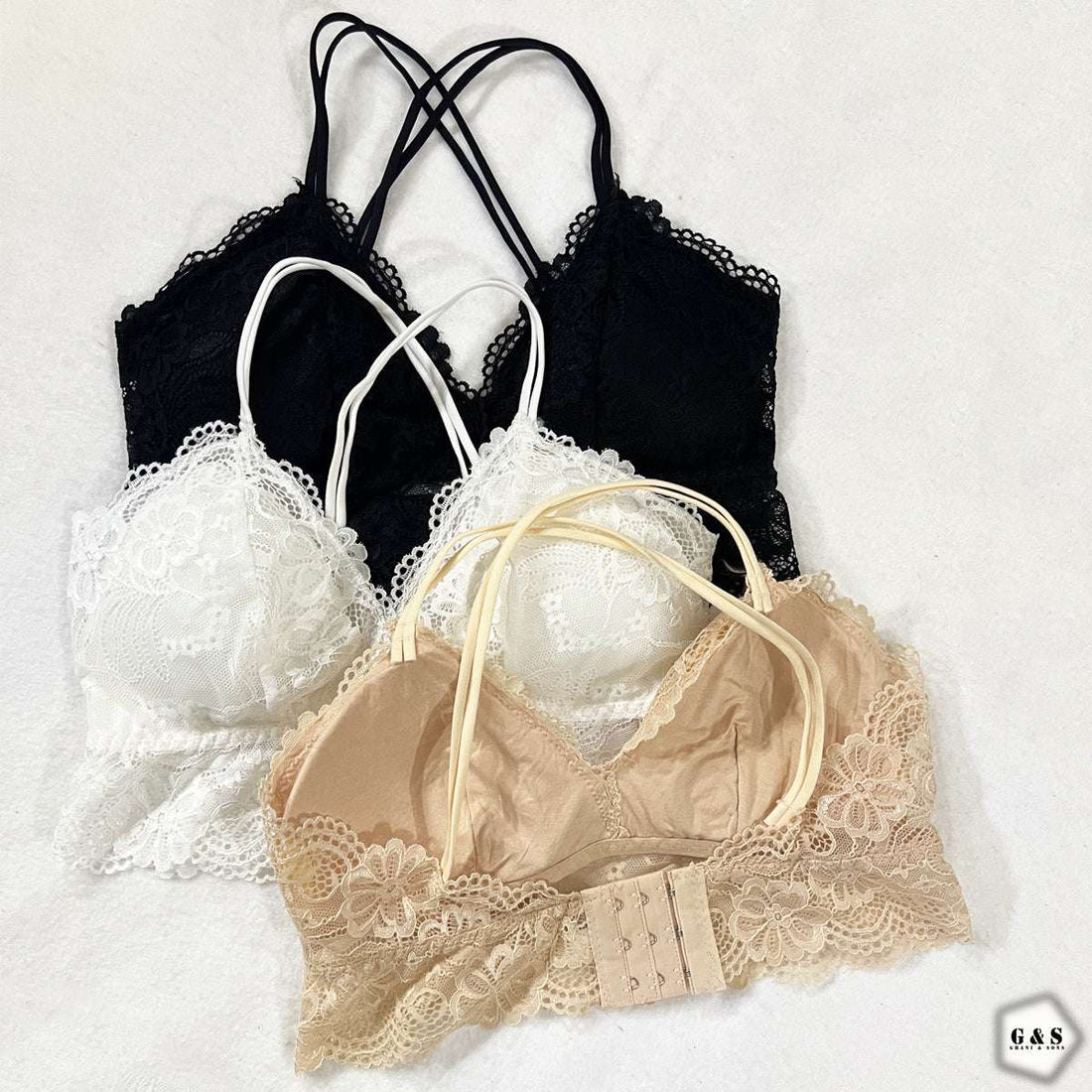 Pack Of 3 Lace Bralette With Back Hook