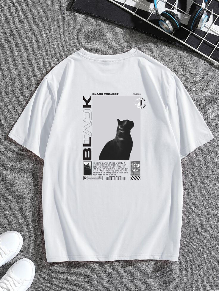 Black Cat T-Drop Black