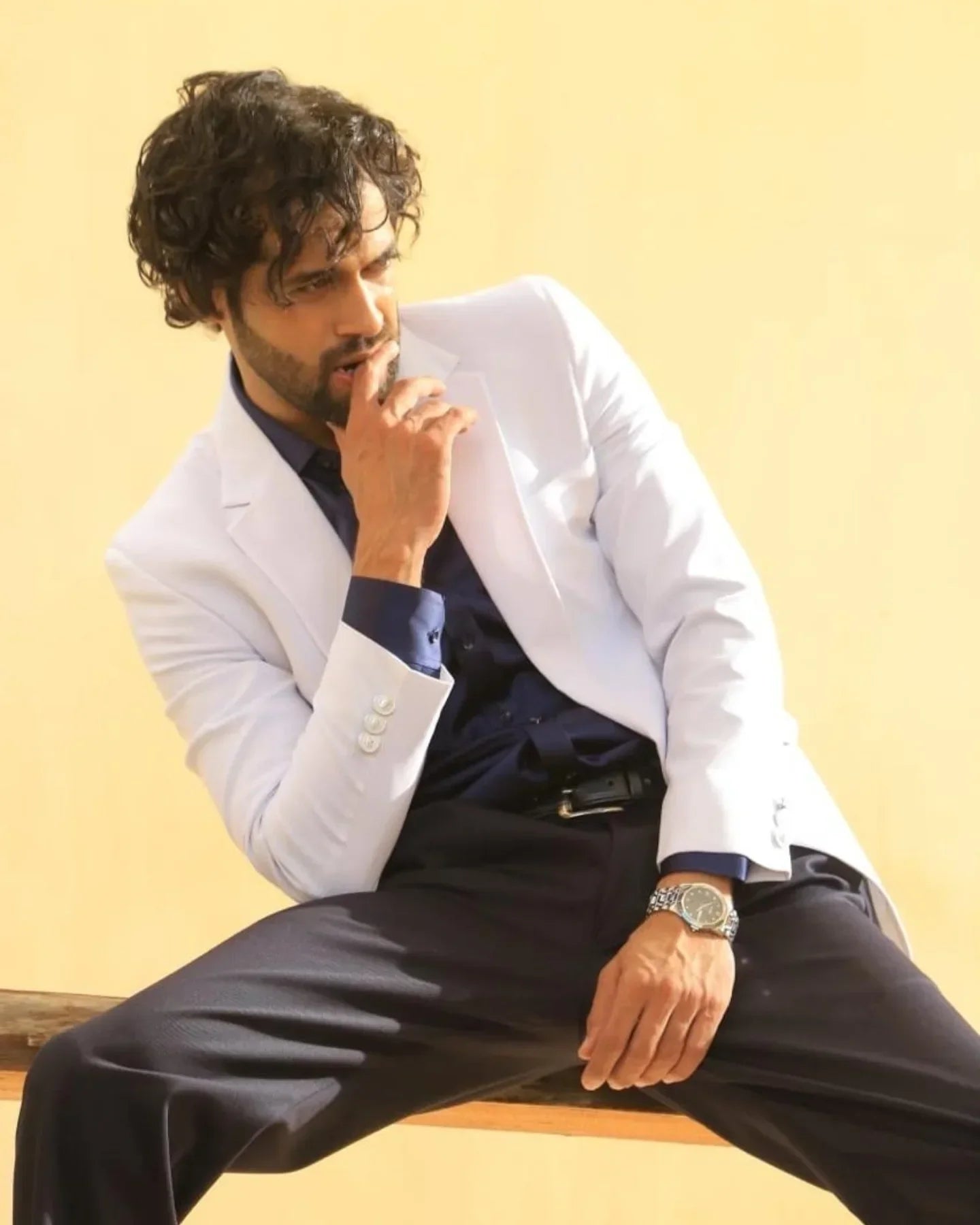 Men's High-end Positioning Solid Color Luxury Suits One Button Suit Set.