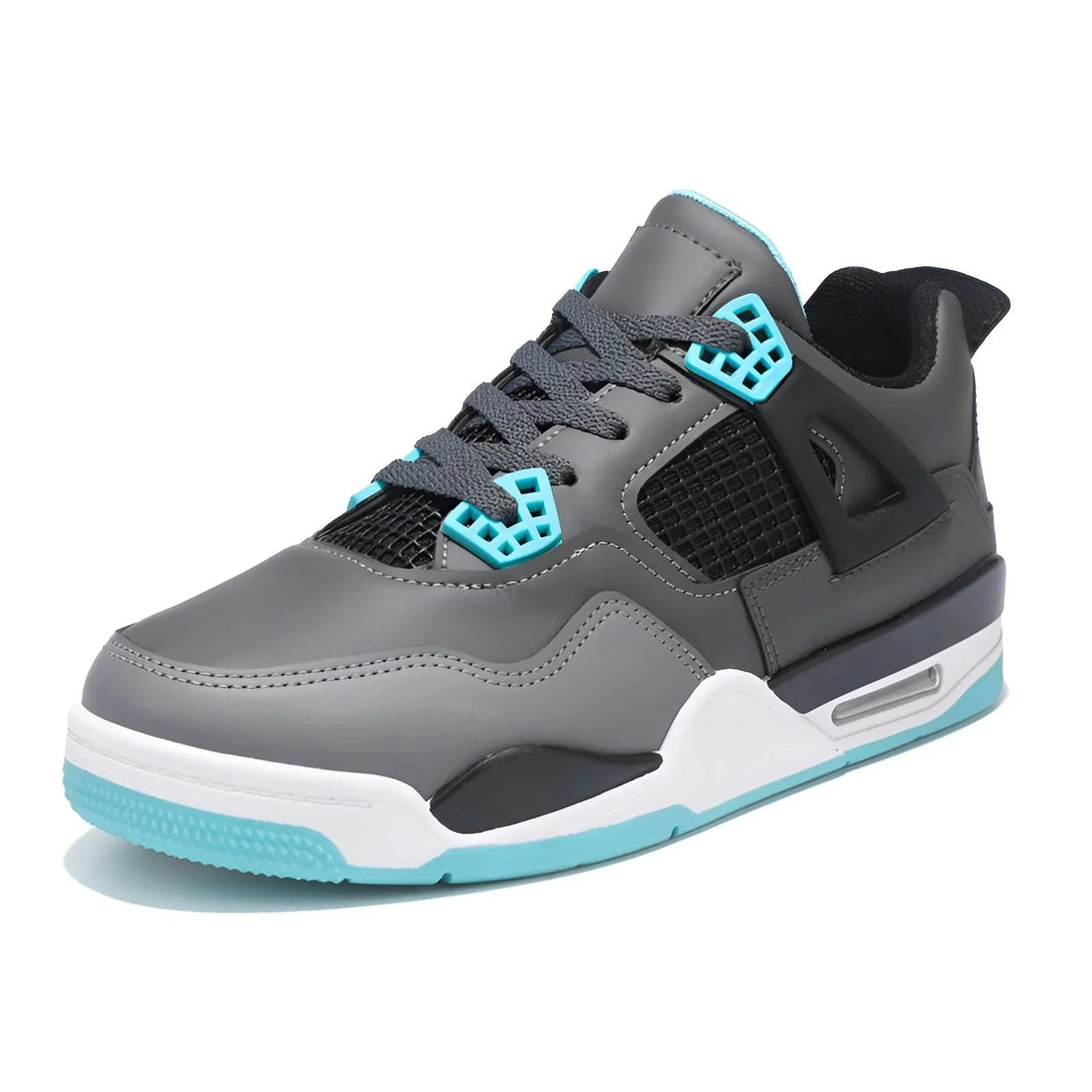 AIR JORDAN 4 - Retro - Gray with Blue.