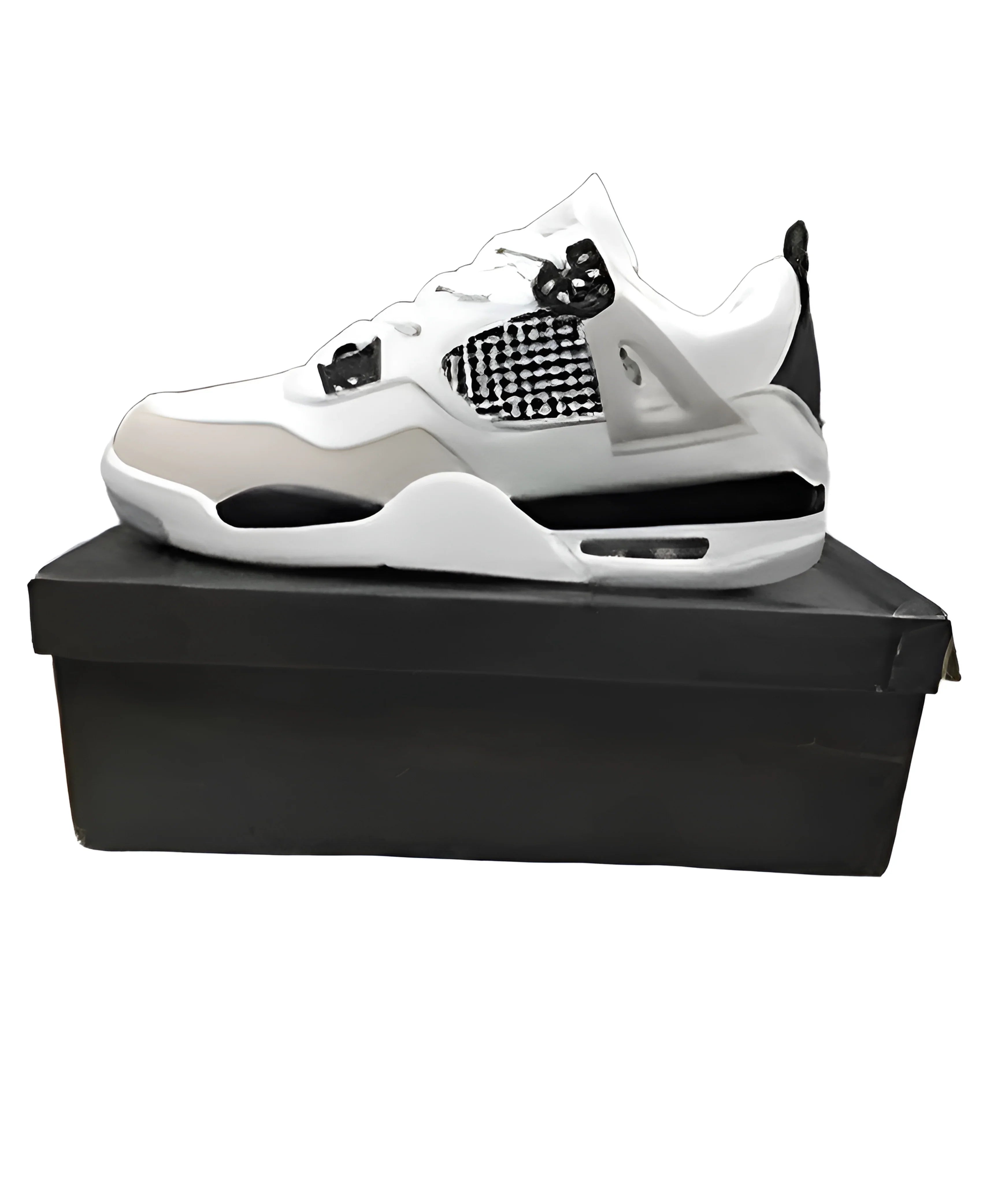AIR JORDAN 4 - Retro - White with Black