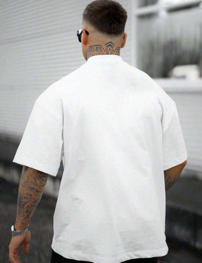 Men's Faith Over Fear Letter Printed Round Neck Drop Shoulder.