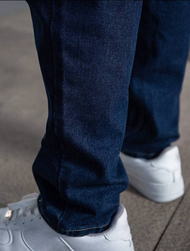 Men's Casual Loose Fit Straight Leg Jeans With Pockets