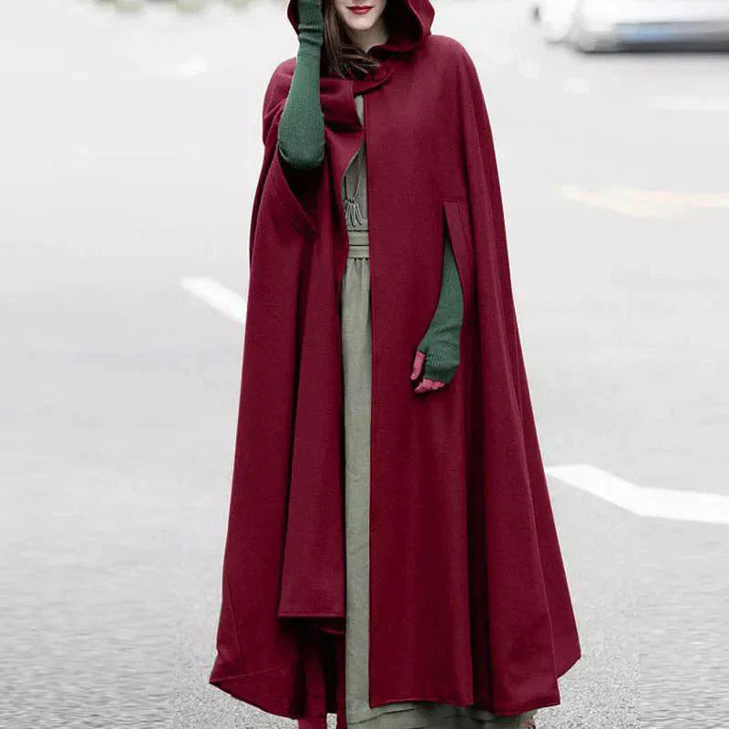 women's stylish long cape cloak hooded Coat Hoodies PonchomWarm Cosplay Outwear Windbreaker CH-330