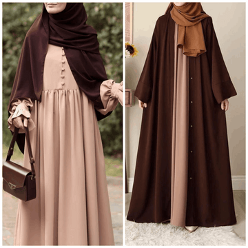 Buy 1 Get 1 FREE Premium Georgette Abaya with Stoles All Sizes Available 126351