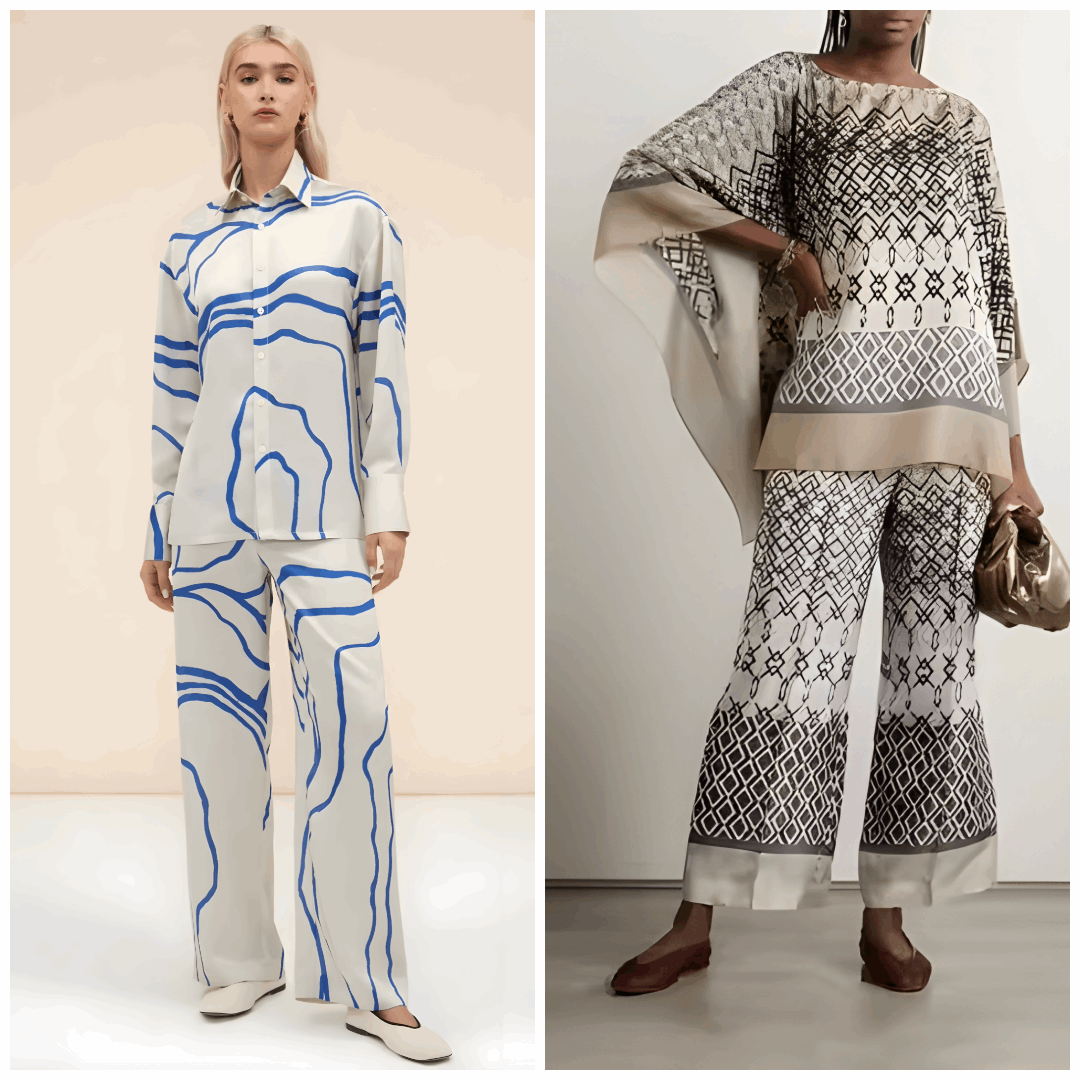 Buy 1 Get 1 Free - Chic Casual Floral Print Coord Two-Piece Set with Pants | Western Style Cotton Summer Suit 76394 (40% Off Super Summer Sale!