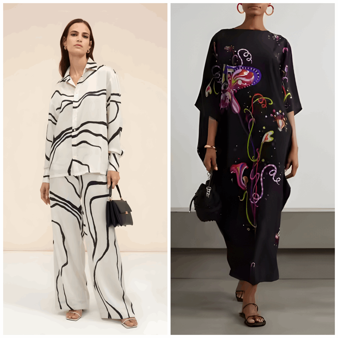 Buy 1 Get 1 Free - Chic Casual Floral Print Coord Two-Piece Set with Pants | Western Style Cotton Summer Suit 76396 (40% Off Super Summer Sale!