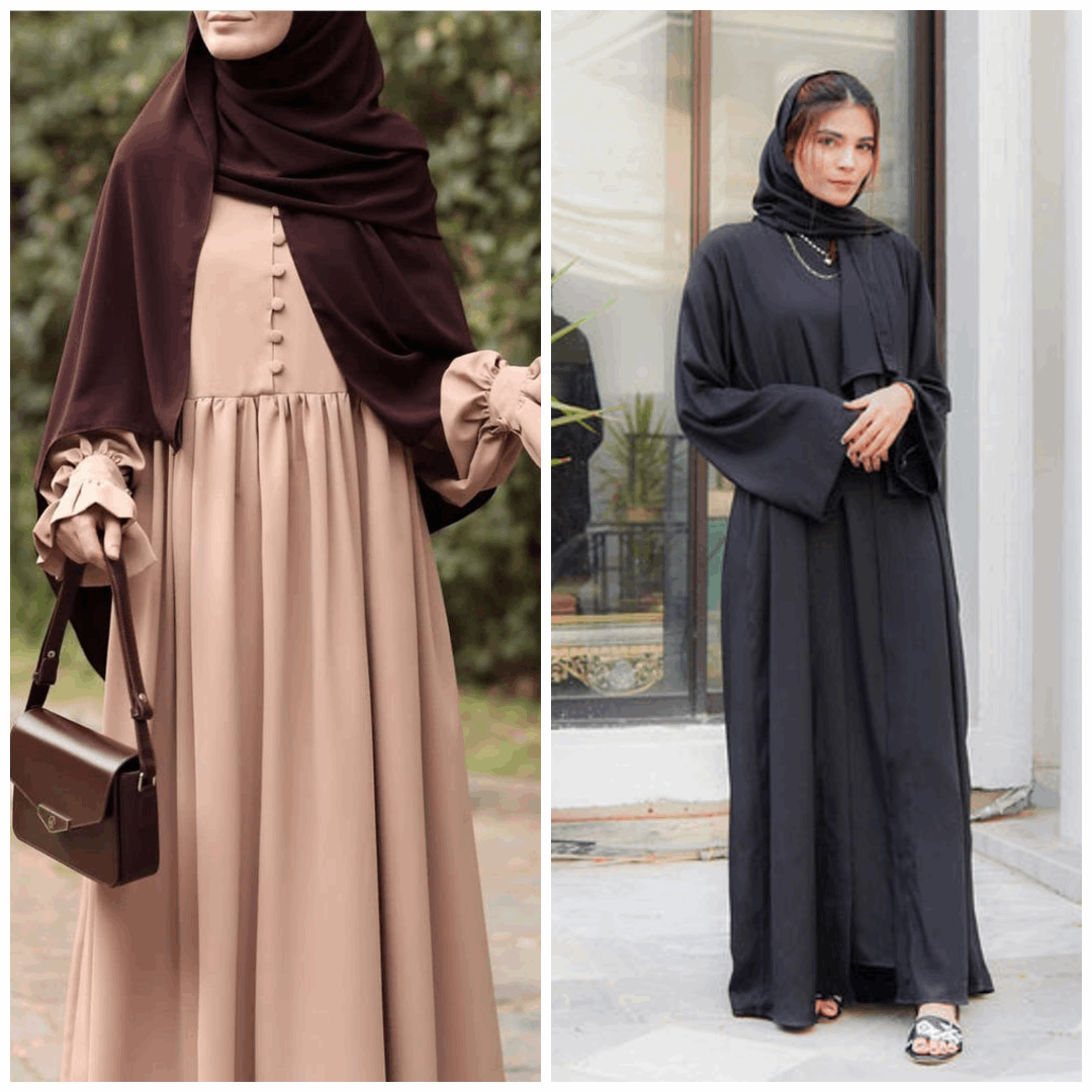 Buy 1 Get 1 FREE Premium Georgette Abaya with Stoles All Sizes Available #740