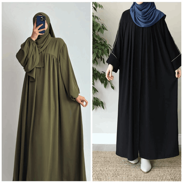 Buy 1 Get 1 FREE Premium Georgette Abaya with Stoles All Sizes Available 7696