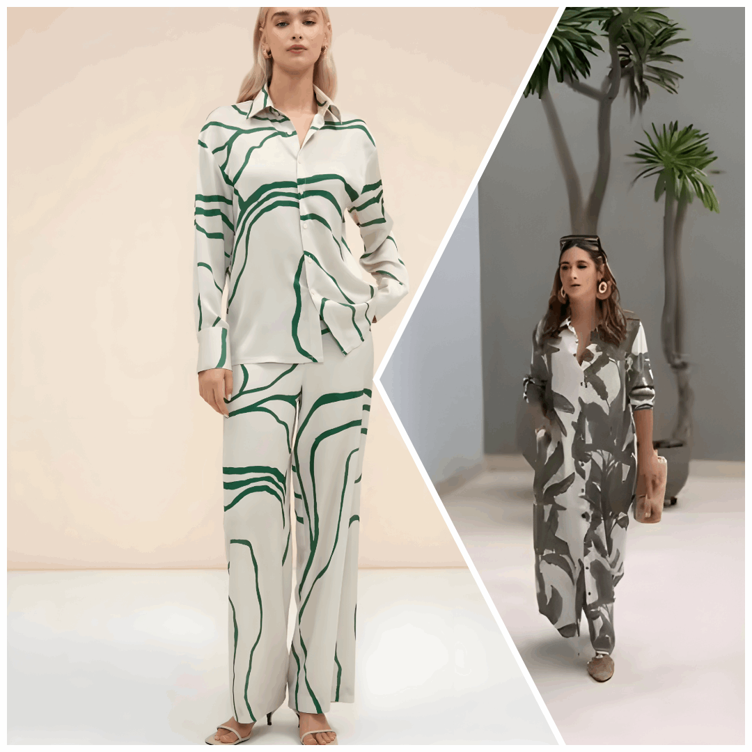 Buy 1 Get 1 Free - Chic Casual Floral Print Coord Two-Piece Set with Pants | Western Style Cotton Summer Suit 76391 (40% Off Super Summer Sale!