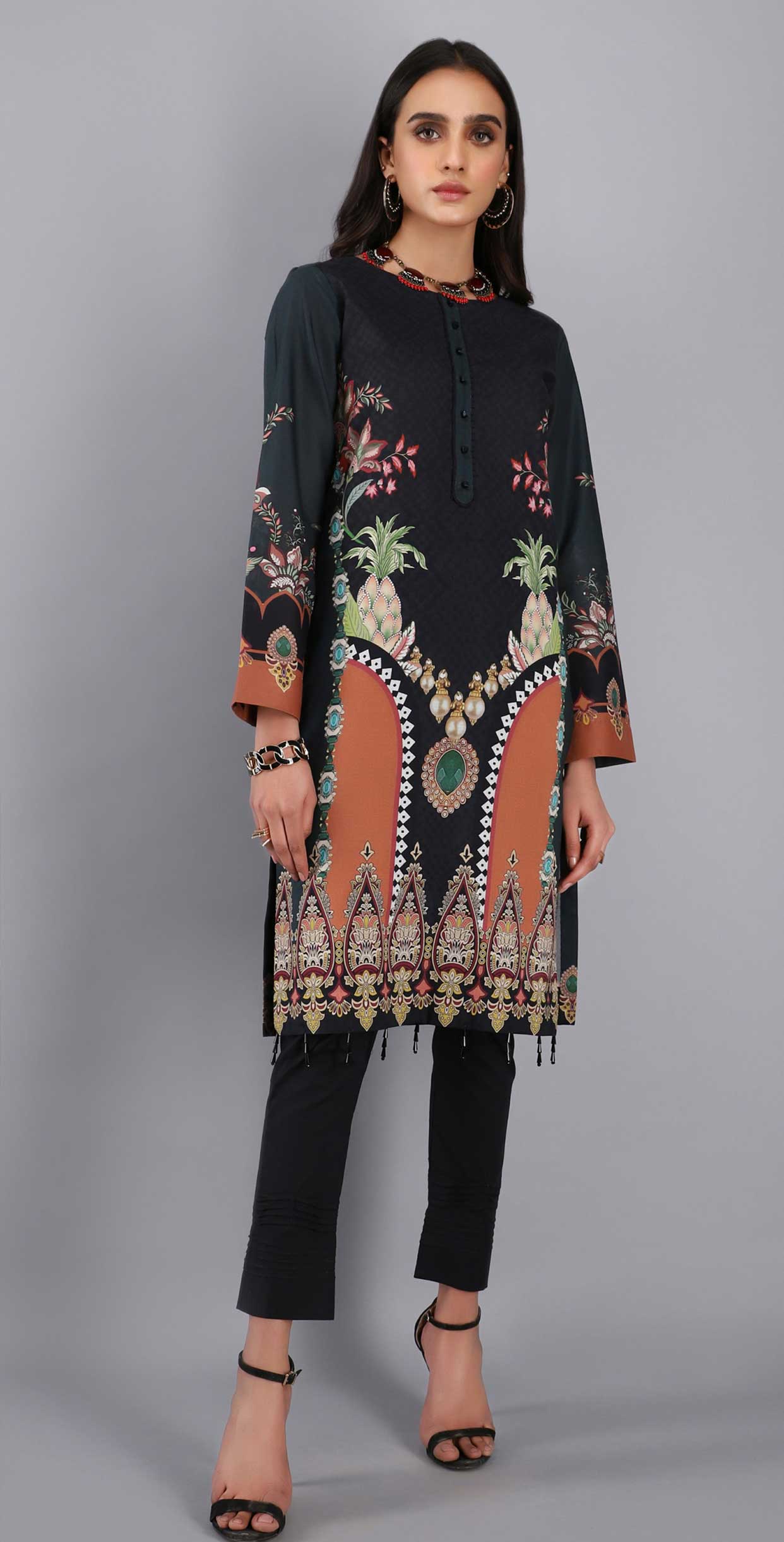 1 & Get 1 Free - Unstitched 1pc Digital Printed Lawn Shirt - Article 212