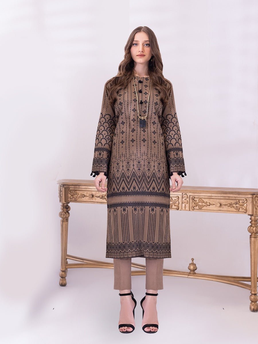 1 & Get 1 Free - Unstitched 2pc Printed Lawn Shirt Dyed Cambric Trouser - Sana Sara Article 216