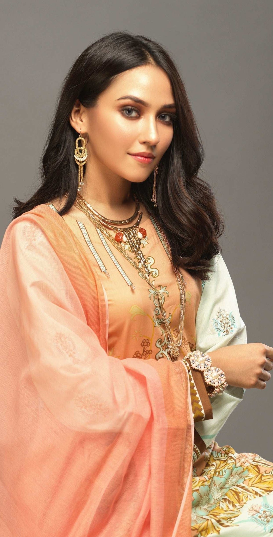 1 & Get 1 Free - Unstitched 3pc Printed Embroidered Lawn Shirt with Woven Khaddi Dupatta - Shades Article 311